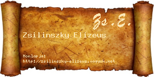Zsilinszky Elizeus névjegykártya